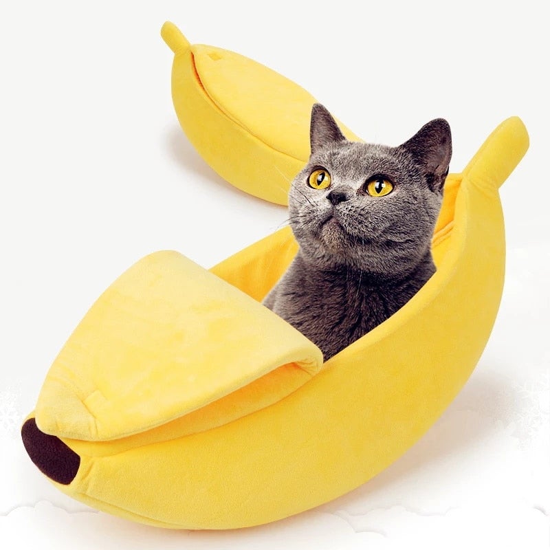 Bananen-Haustierbett – Lustiges Hunde- und Katzenhaus