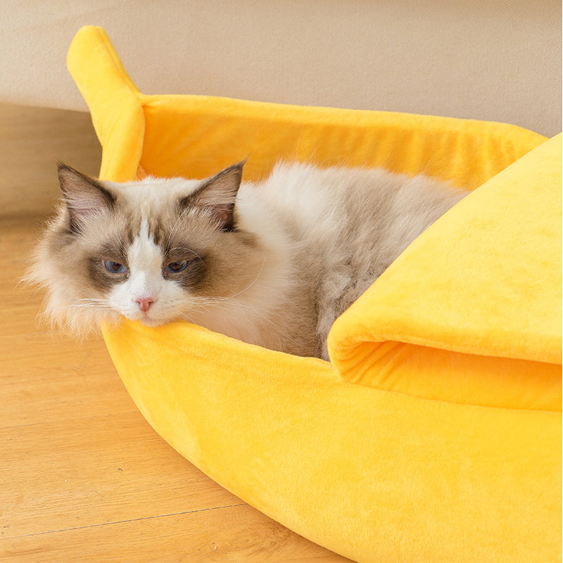 Bananen-Haustierbett – Lustiges Hunde- und Katzenhaus