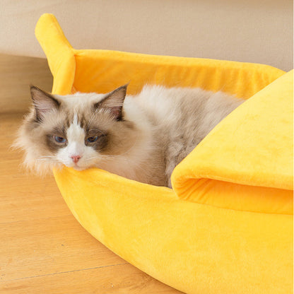 Bananen-Haustierbett – Lustiges Hunde- und Katzenhaus